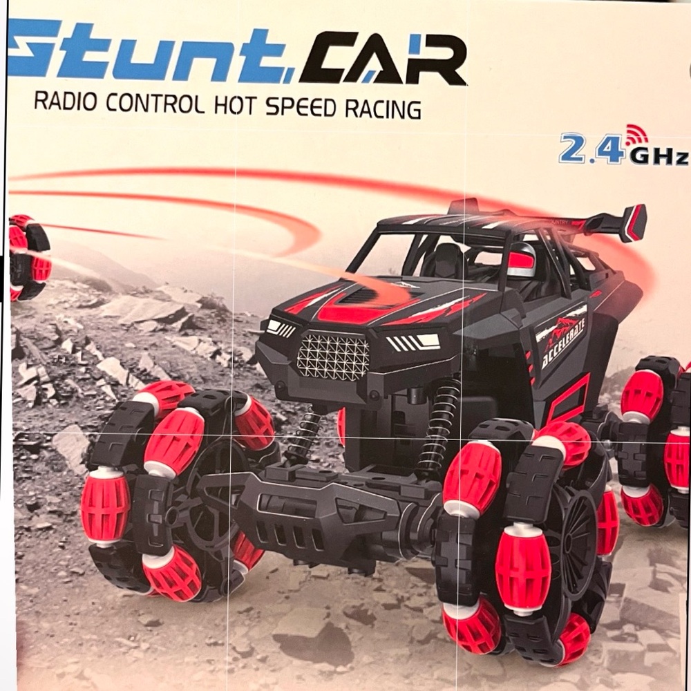 🆕- Remote Control Car, 2.4GHz RC Stunt Car, 360 Rotation. Red